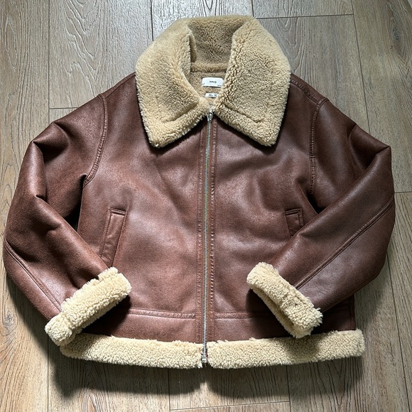 Mango Shearling Collared Jacket - Picture 8 of 9